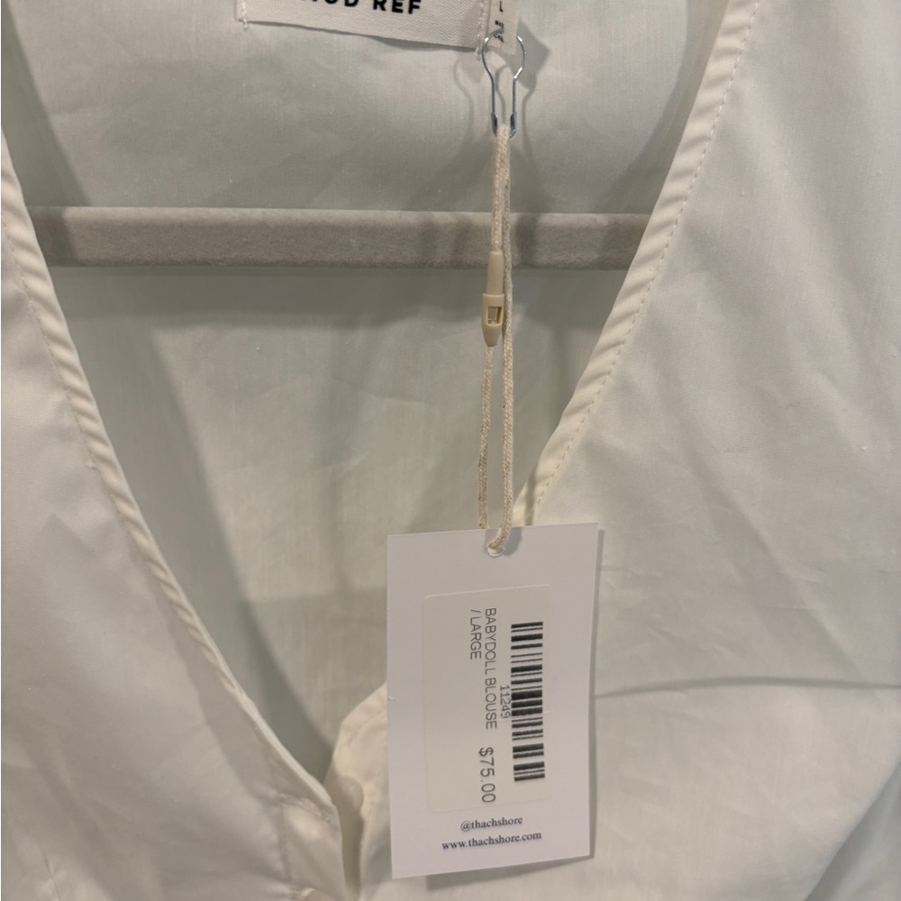 THACH Cape Cod - Mod Ref White Ruched Sleeveless Blouse NWT - Picture 5 of 5